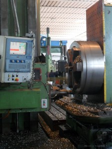 Alesatrice a montante mobile "PAMA" CNC ECS 4801, corse di lavoro 7500x2000x800, tavola rototraslante controllata
