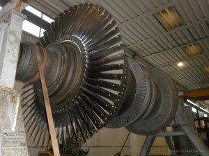 Sostituzione completa pale rotoriche su rotore turbina vapore