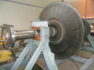 Construction metal structure stalls for storage and transport steam turbine rotors with CE certification