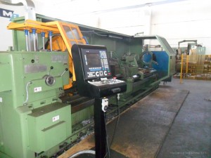 CNC lathe mod. Potisje with FAGOR CNC 8050, machining diameter 1200 mm x 4000 mm