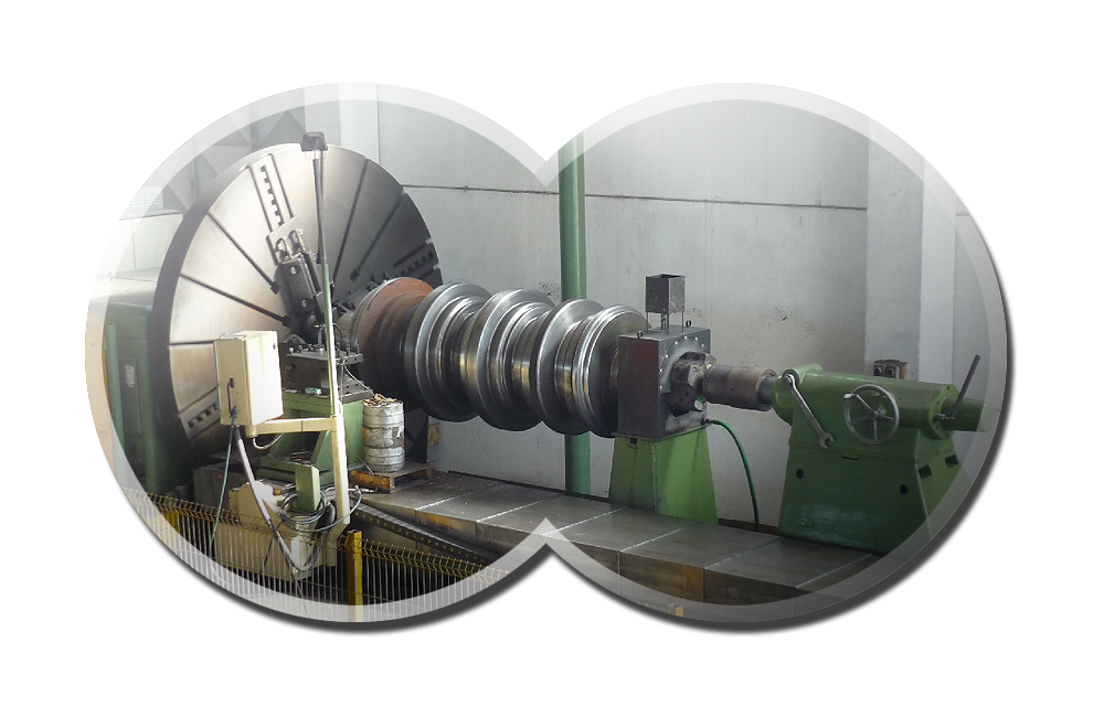 CNC lathe mod. Zerbst with ECS CNC 4801, machining diameter 3500 mm x 12000 mm, max load 20 tons