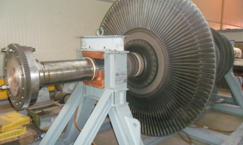 Construction metal structure stalls for storage and transport steam turbine rotors with CE certification