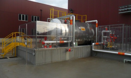 Full realization of a new facility for storage and dosing sulfuric acid