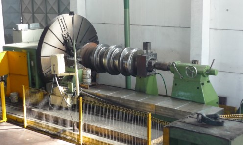 CNC lathe mod. Zerbst with ECS CNC 4801, machining diameter 3500 mm x 12000 mm, max load 20 tons